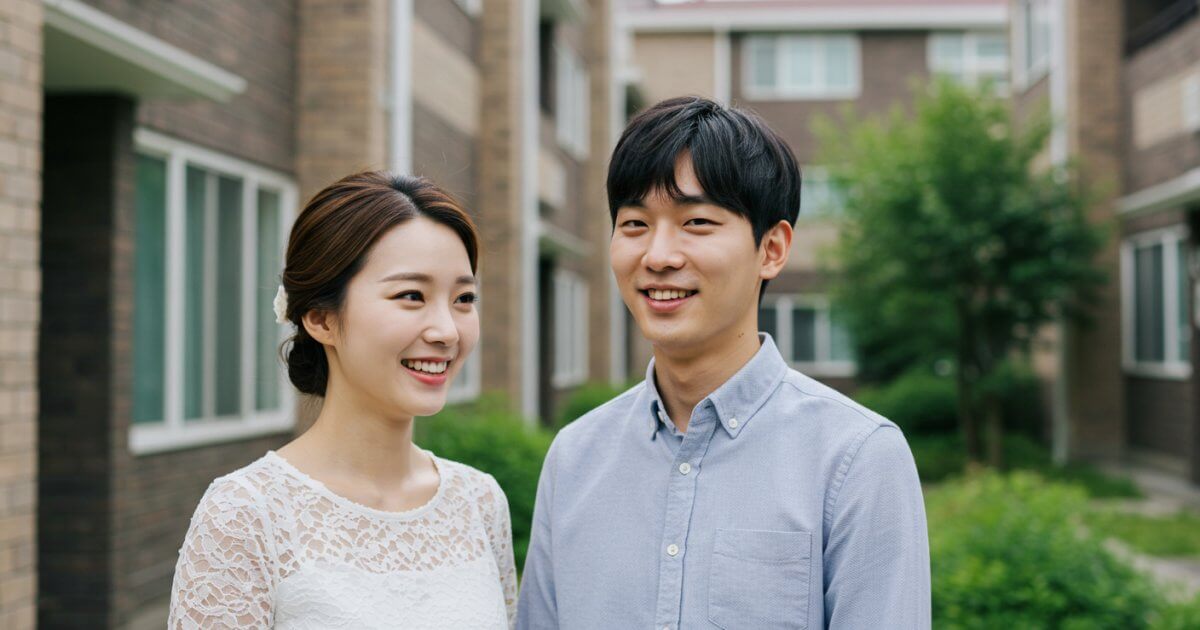 신혼부부 주택구입자금 으로 집을 마련한 부부의 행복한 모습