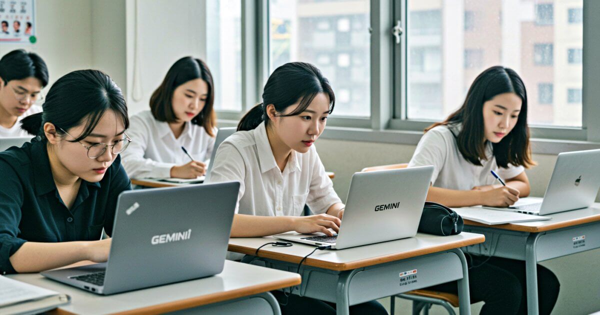 제미나이 프로그램으로 공부하는 대학 강의실