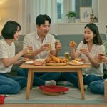 전세방을 얻은 부부가 친구들과 맥주를 마시고 있다