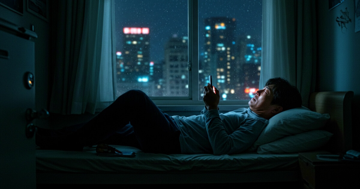 휴대폰으로 무직자 ㅂ비상금 대출 은행을 검색하고 있는 남성