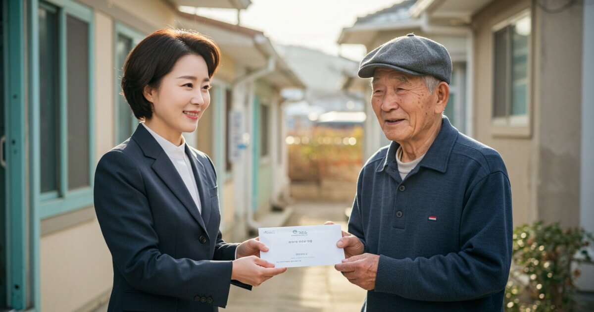 민생 회복 지원금 전달 모습