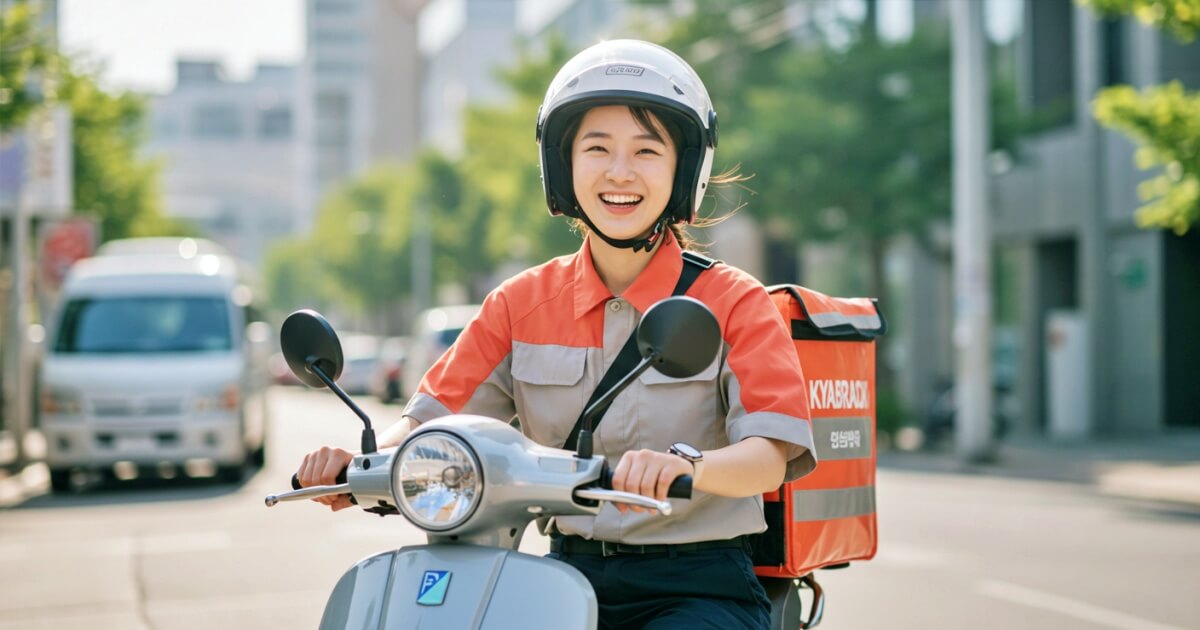 배달 택배비 지원을 받아 오토바이로 배달하는 소상공인