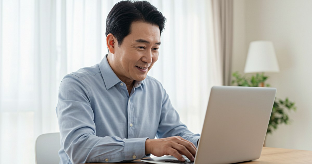 신용회복위원회 소액대출 받아 기뻐하는 남성